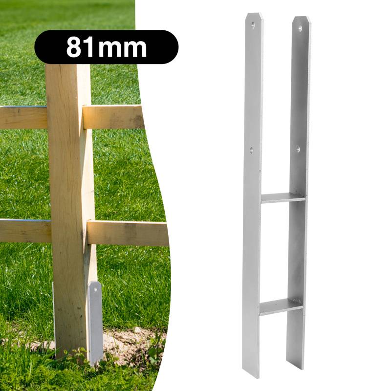 H-Pfostenträger Pfostenanker 600mm Länge Langlebig Pfosten H-anker Bereite Vierkantholzpfosten Säulenfußfür Carports Pfahlbauten Wildtürme Zäun