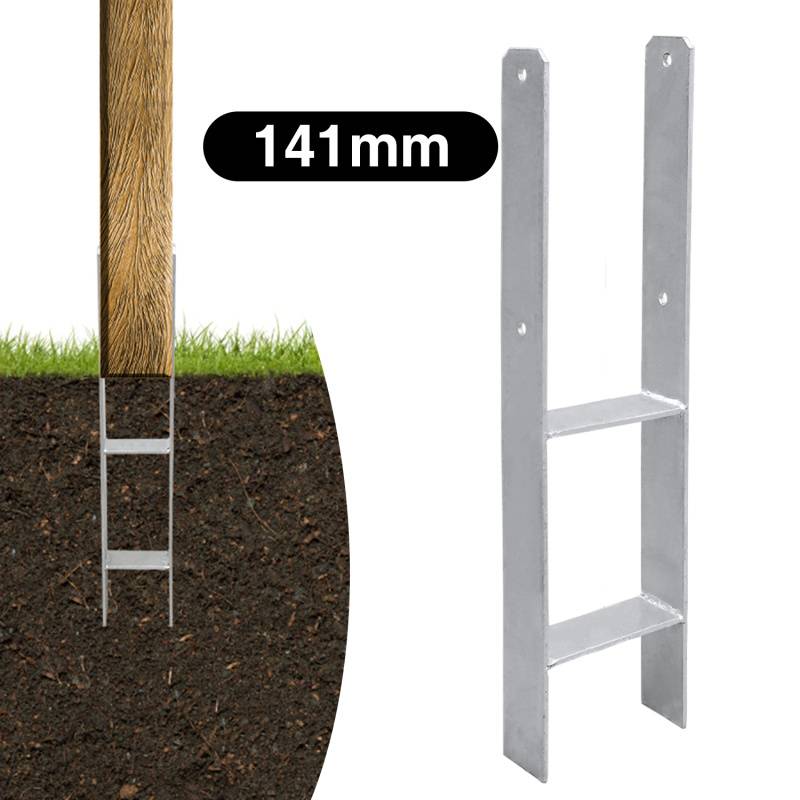 H-Pfostenträger Pfostenanker 600mm Länge Langlebig Pfosten H-anker Bereite Vierkantholzpfosten Säulenfußfür Carports Pfahlbauten Wildtürme Zäun