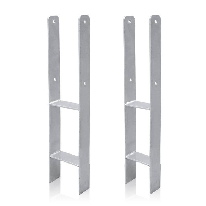 Pfostenanker Zaunanker Stützenfuss H-Anker Stütze Pfostenträger 101mm 2 Stück