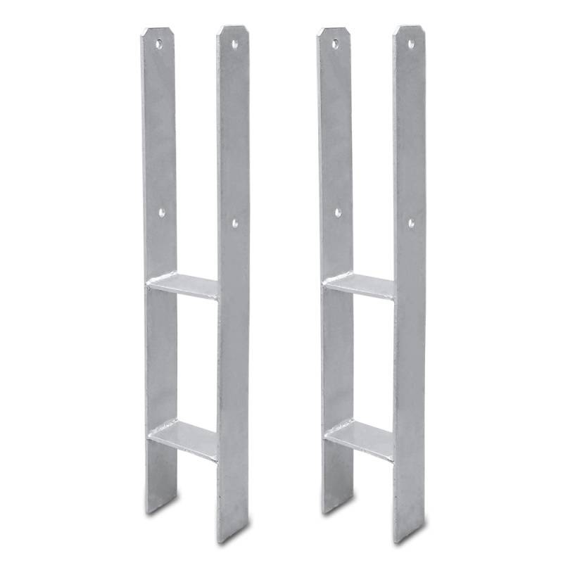 H-Pfostenträger Pfostenanker 600mm Länge Langlebig Pfosten H-anker Bereite Vierkantholzpfosten Säulenfußfür Carports Pfahlbauten Wildtürme Zäun