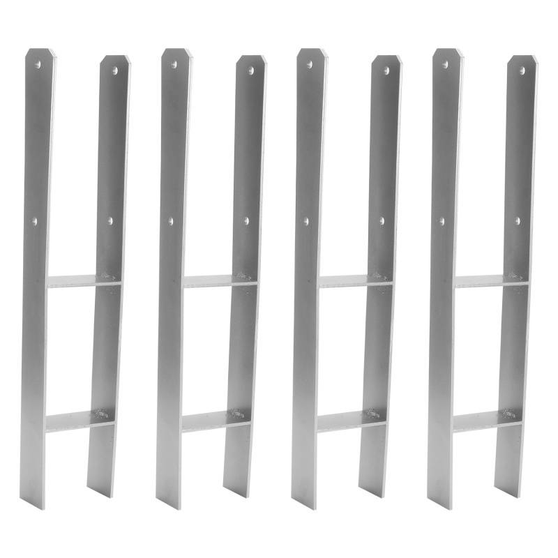 Pfostenanker Zaunanker Stützenfuss H-Anker Stütze Pfostenträger 101mm 4 Stück