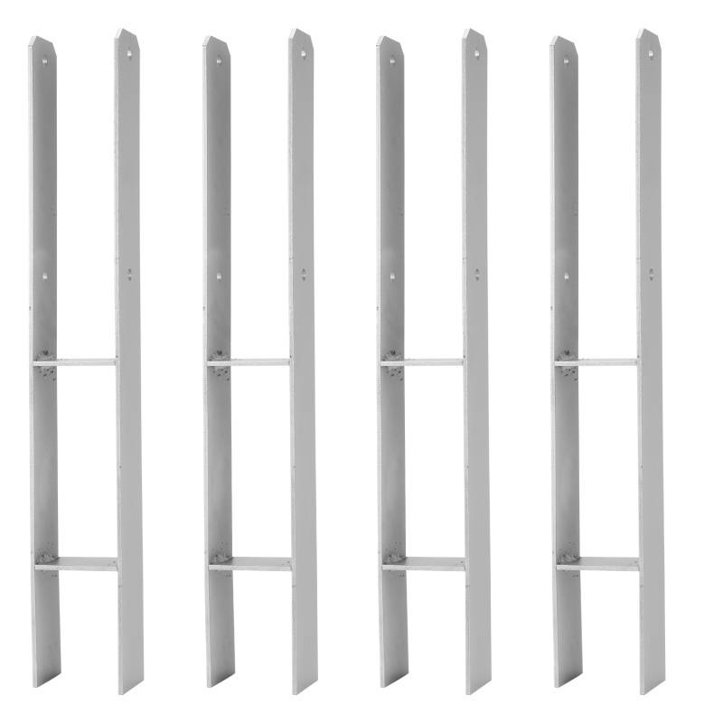 H-Pfostenträger Pfostenanker 600mm Länge Langlebig Pfosten H-anker Bereite Vierkantholzpfosten Säulenfußfür Carports Pfahlbauten Wildtürme Zäun