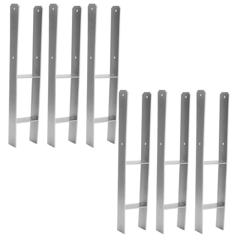 Pfostenanker Pfostenträger H-Anker H-Träger Stütze Zäune Zaun 111mm 6 Stück