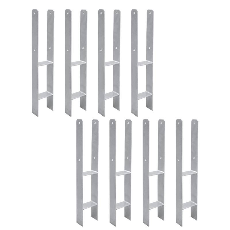 Pfostenanker Pfostenträger H-Anker H-Träger Stütze Zäune Zaun 101mm 8 Stück