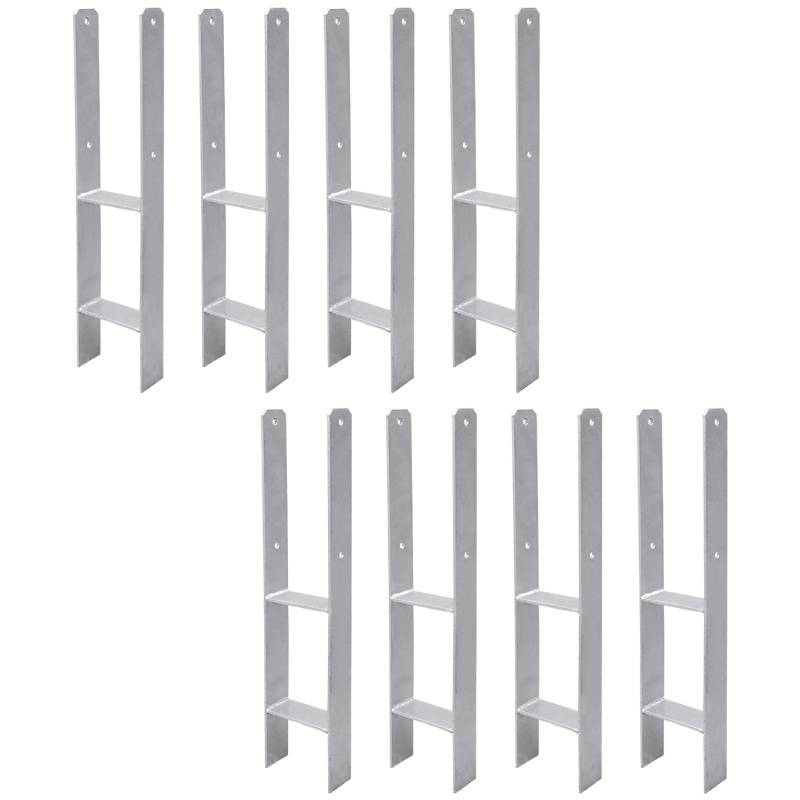 Pfostenanker Pfostenträger H-Anker H-Träger Stütze Zäune Zaun 121mm 8 Stück