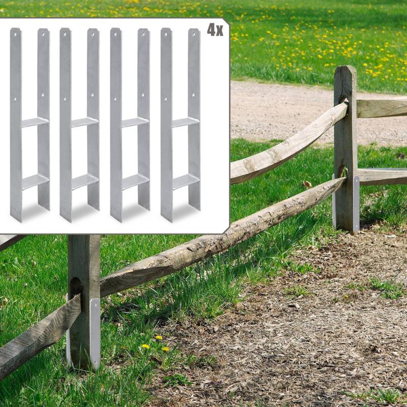 Pfostenanker Bodenhülse Stützenfuß Stütze Pfostenträger 91mm 4 Stück