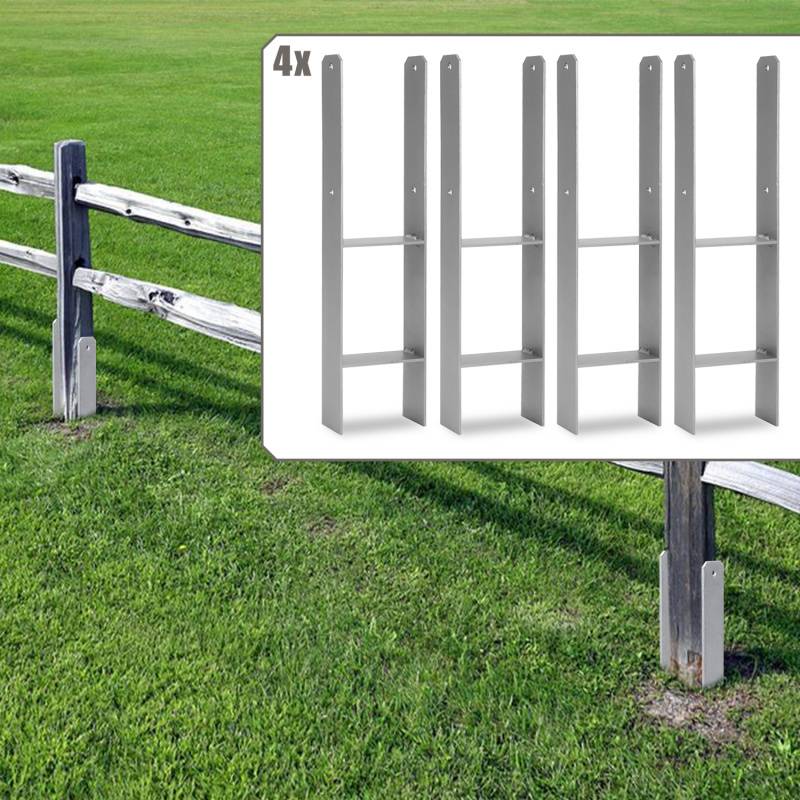 Pfostenanker Bodenhülse Stützenfuß Stütze Pfostenträger 111mm 4 Stück