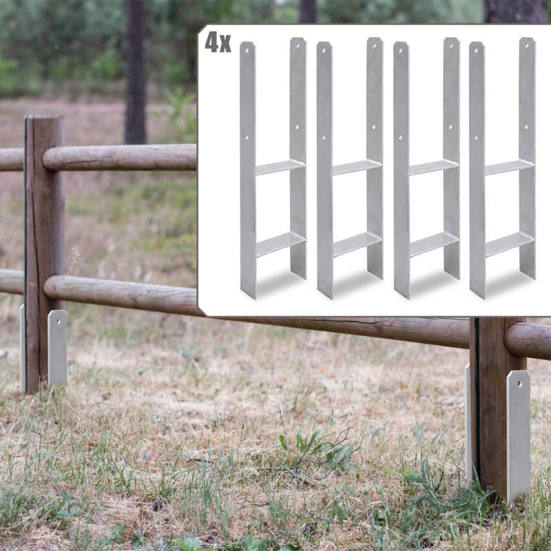 Pfostenanker Bodenhülse Stützenfuß Stütze Pfostenträger 141mm 4 Stück