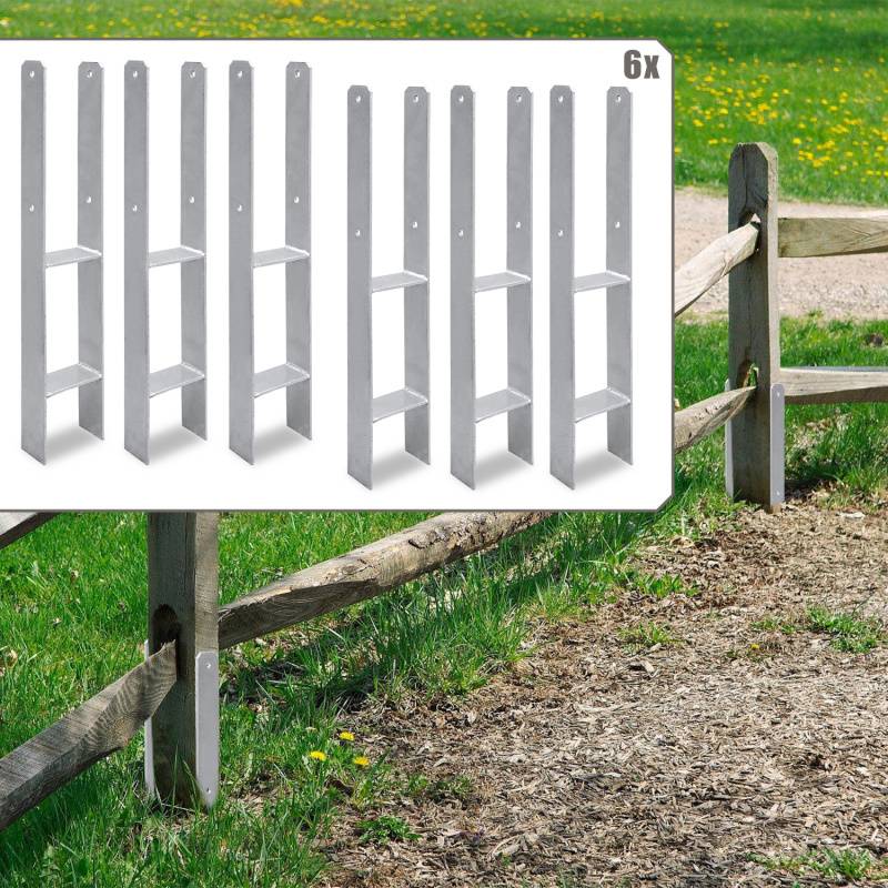 Pfostenanker Bodenhülse Stützenfuß Stütze Pfostenträger 91mm 6 Stück
