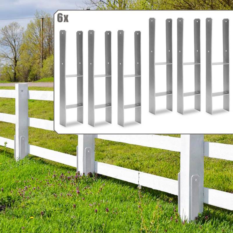 Pfostenanker Bodenhülse Stützenfuß Stütze Pfostenträger 121mm 6 Stück