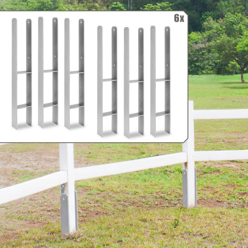 Pfostenanker Bodenhülse Stützenfuß Stütze Pfostenträger 81mm 6 Stück