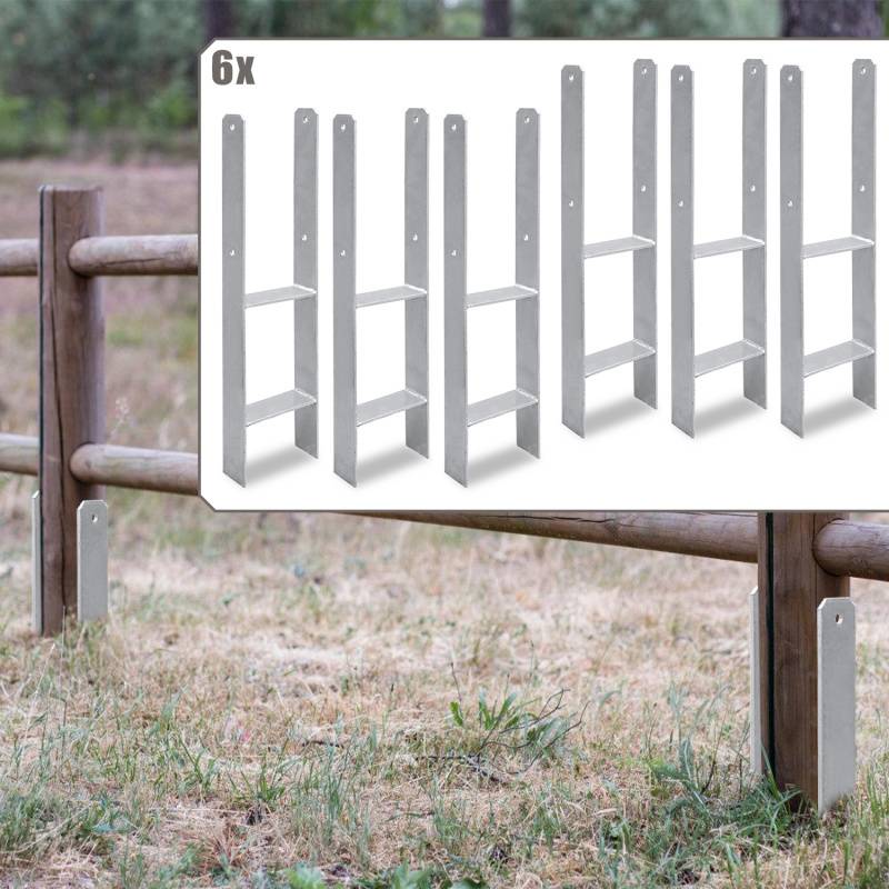 Pfostenanker Bodenhülse Stützenfuß Stütze Pfostenträger 141mm 6 Stück