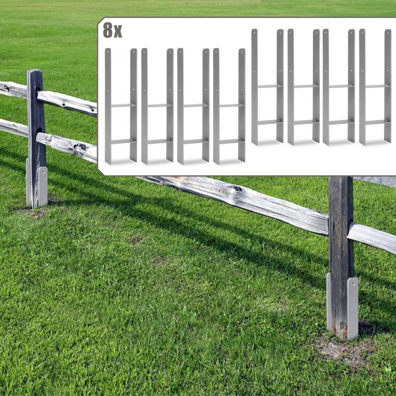 Pfostenanker Bodenhülse Stützenfuß Stütze Pfostenträger 111mm 8 Stück