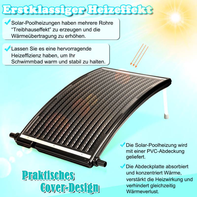 Solarheizung Schwimmbad Pool Poolheizung schwarz Solarabsorber 110 x 69 x 14 cm