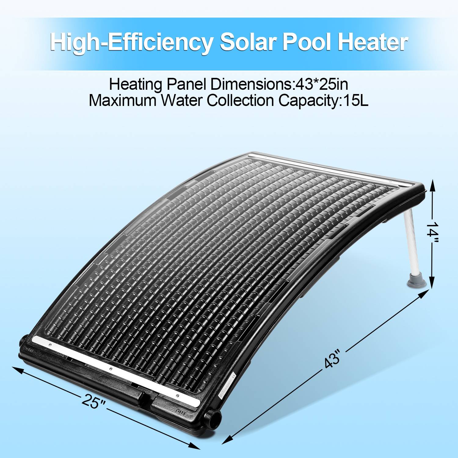 Solarheizung Schwimmbad Pool Poolheizung schwarz Solarabsorber 110 x 69 x 14 cm
