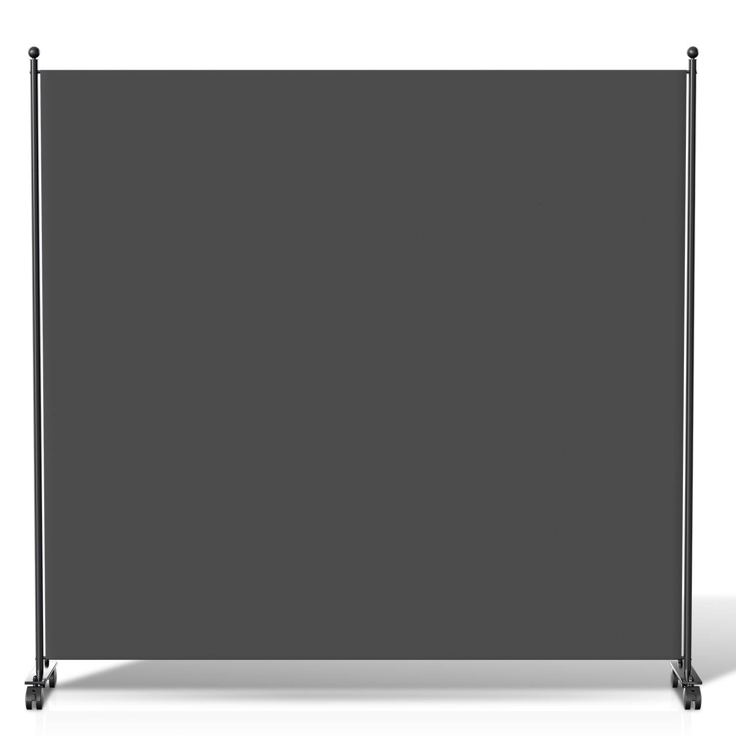Paravent auf Rollen 1 teilig Anthrazit 187x181cm Outdoor Raumteiler Garten Spanische Wand Trennwand Raumtrenner
