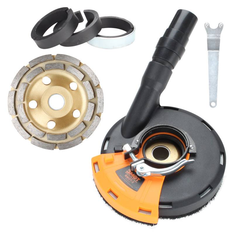 Absaughaube für Winkelschleifer 125mm Universal Staubabsaugung Diamantschleiftopf