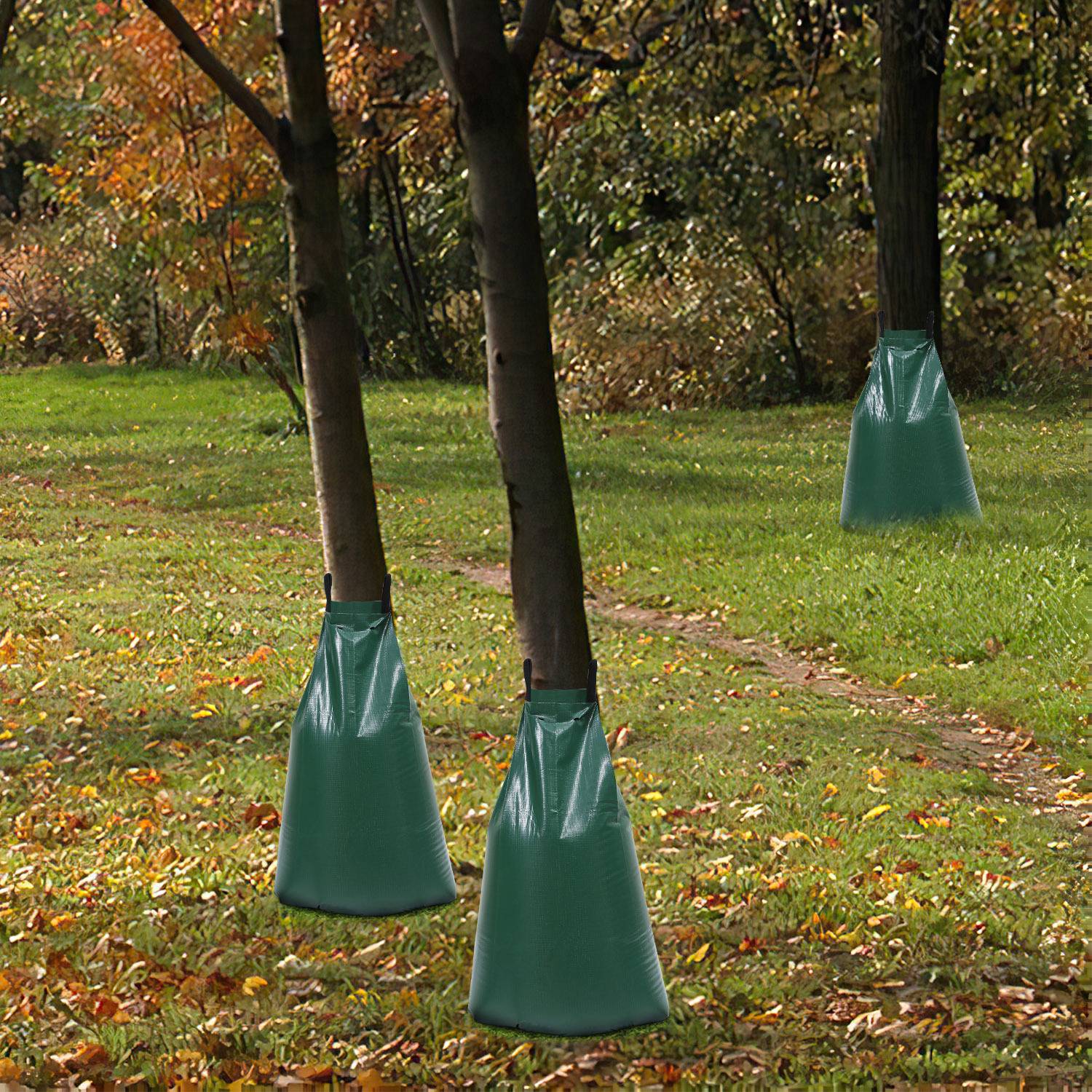 treebag 10 Stück Bewässerungssack 75L Bewässerungsbeutel Wassersack für Bäume Grün