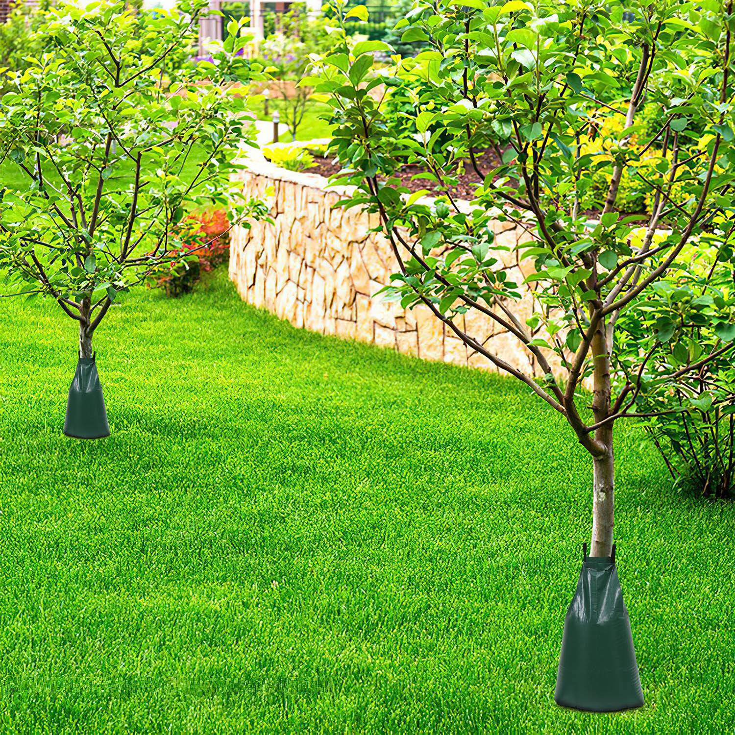 10x Säcke für Baumbewässerung 75L Bewässerungsbeutel Bewässerung Grün Baumbewässerung Wasserbeutel Baum