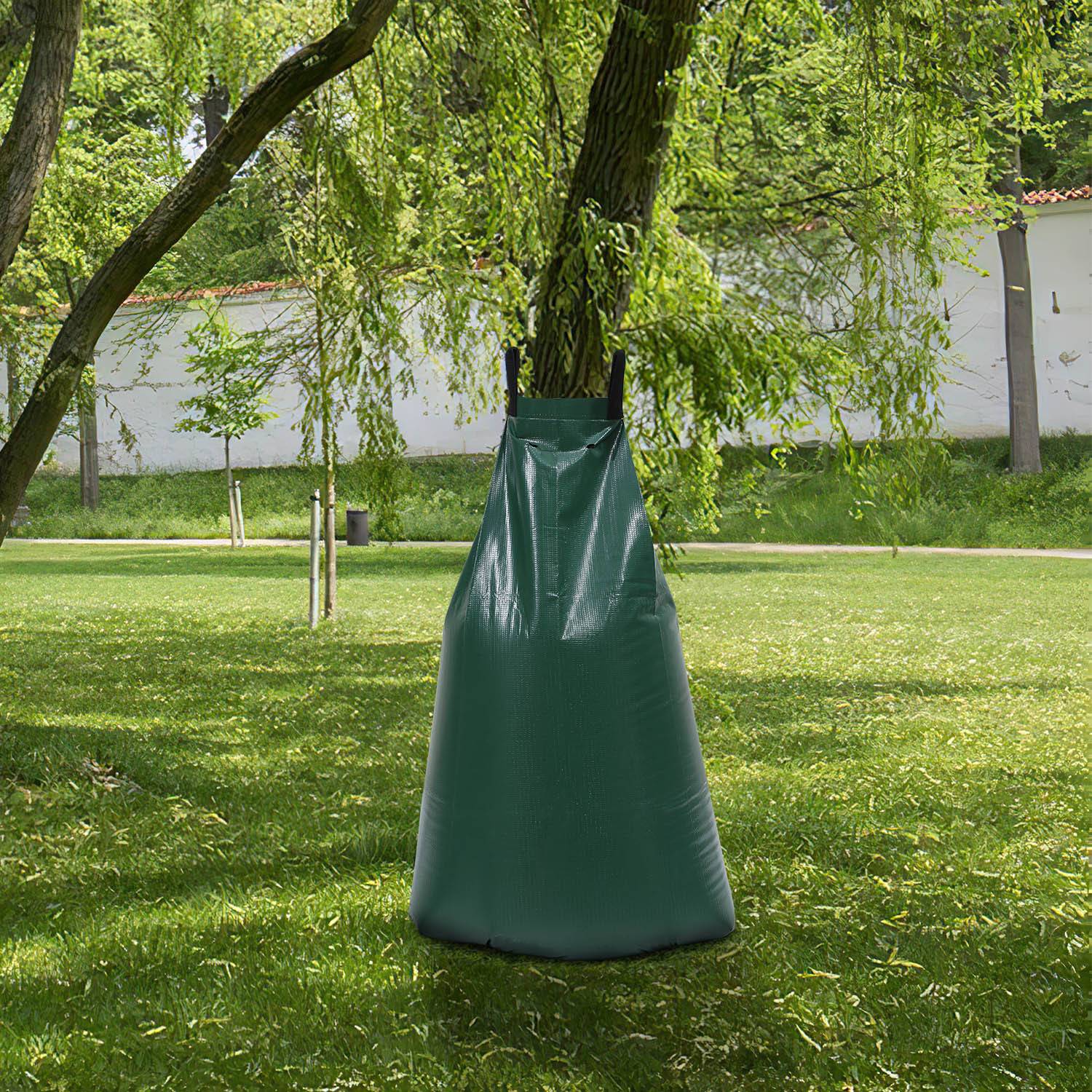 Bewässerungsbeutel treebag 15 Stück PVC Bewässerungssack 75 Liter Wassersack Grün für Bäume