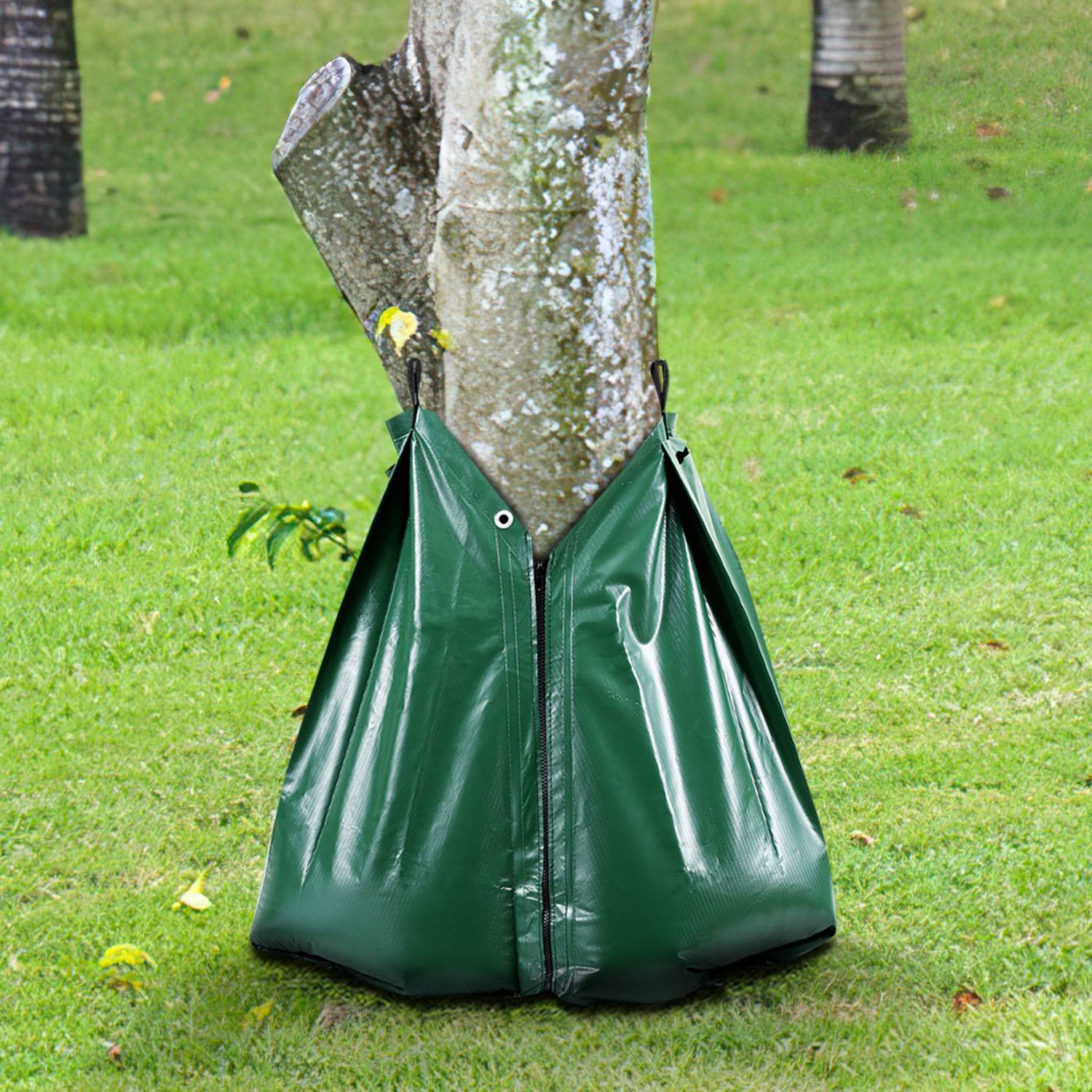 Bewässerungsbeutel treebag 15 Stück PVC Bewässerungssack 75 Liter Wassersack Grün für Bäume