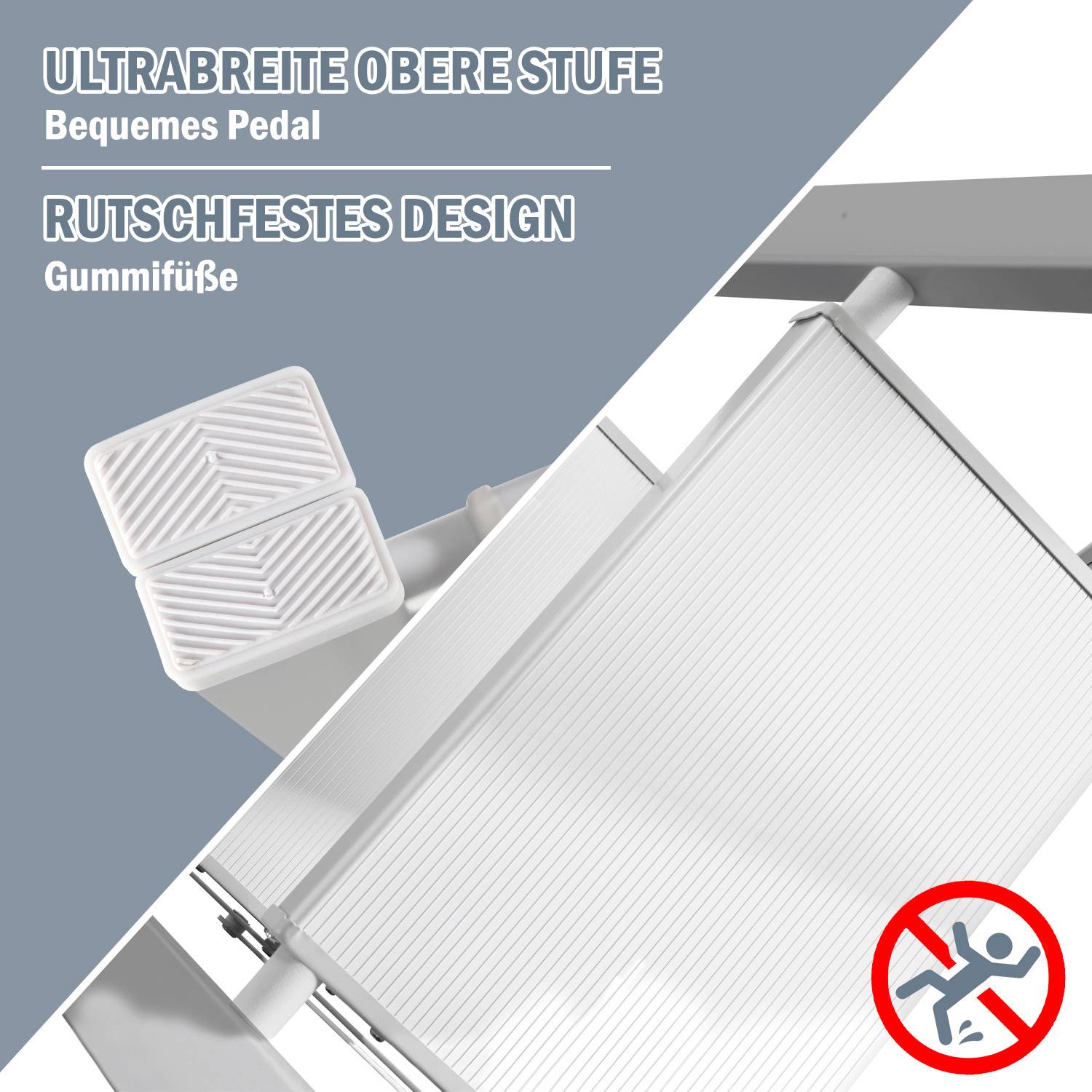 Klappleiter 4 Stufen Silber Stehleiter Trittleiter Klapptritt Alu