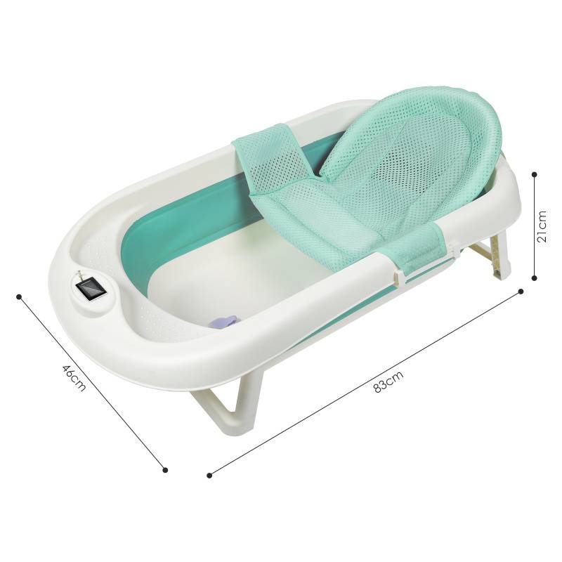 Baby Badewanne Babywanne Set Reisebadewanne Faltbar mit Thermometer für Babys von 0-36 Monaten
