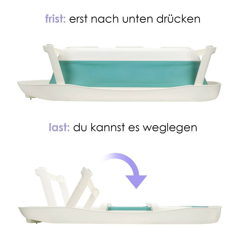 Baby Badewanne Babywanne Set Reisebadewanne Faltbar mit Thermometer für Babys von 0-36 Monaten