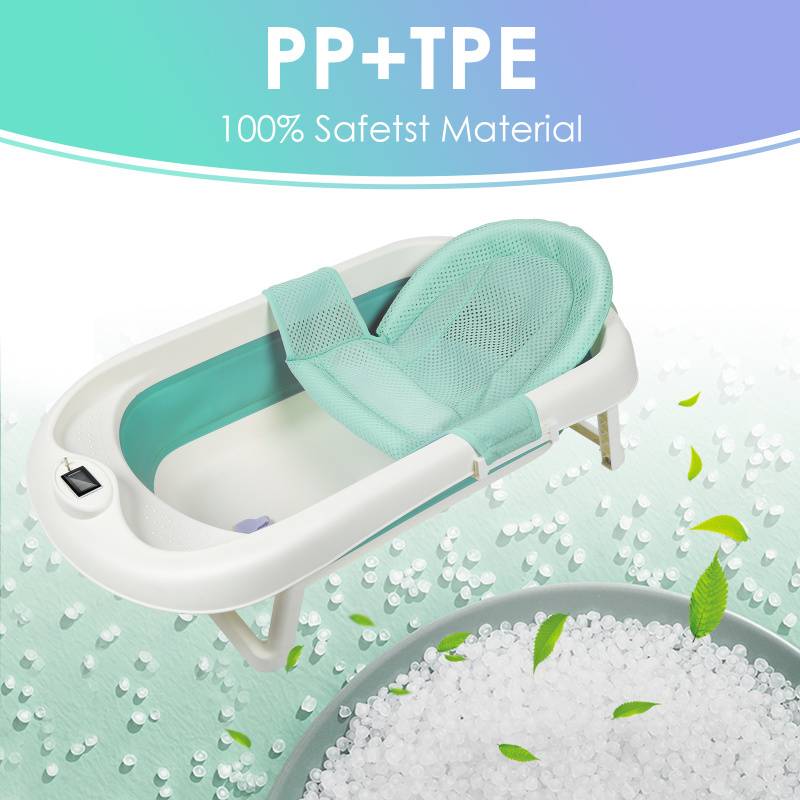 Baby Badewanne Babywanne Set Reisebadewanne Faltbar mit Thermometer für Babys von 0-36 Monaten