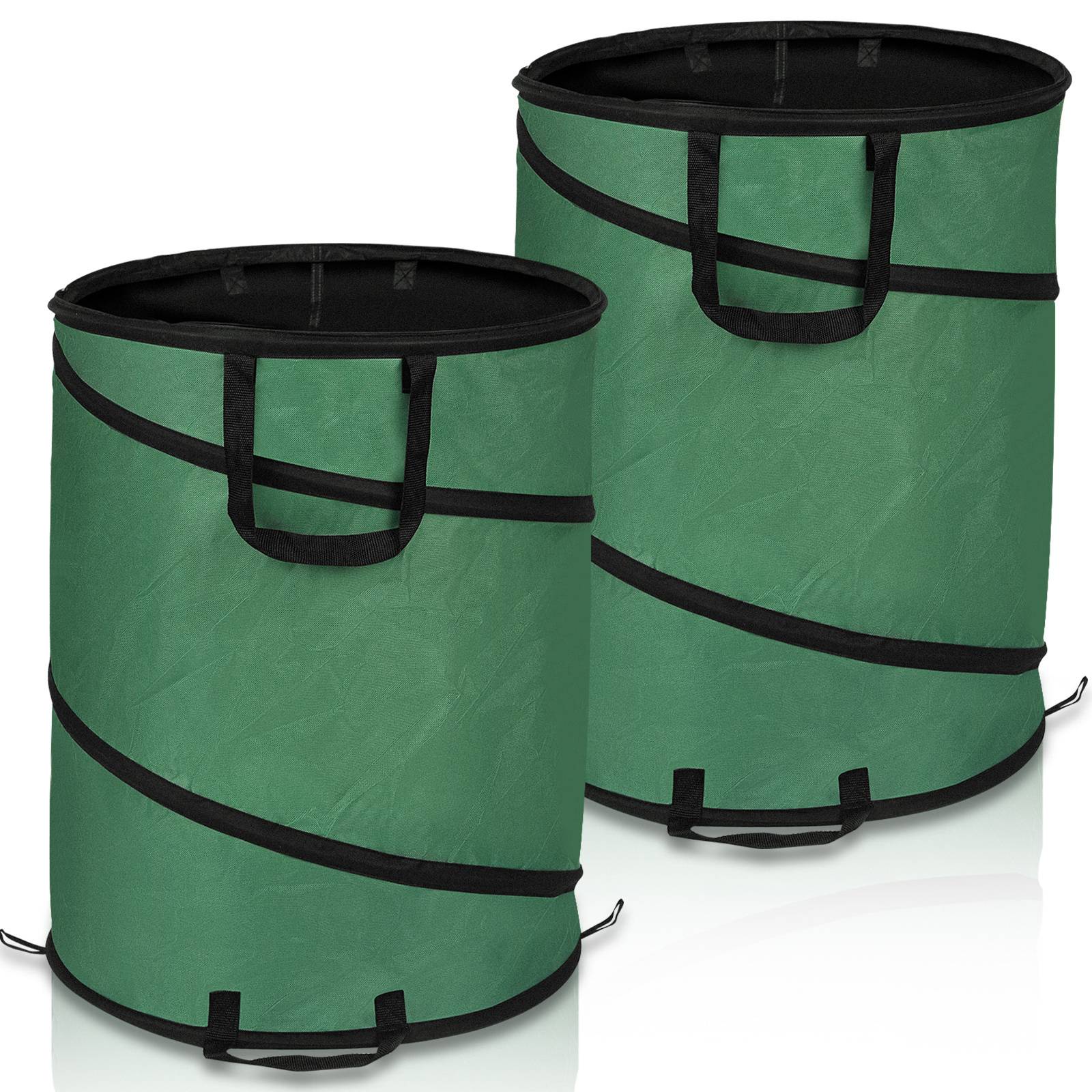 2X Gartensack 170L Pop Up Laubsack Gartenabfallsack XXL Garten Tasche Rasensack mit Griffen Reißfest Wiederverwendbar