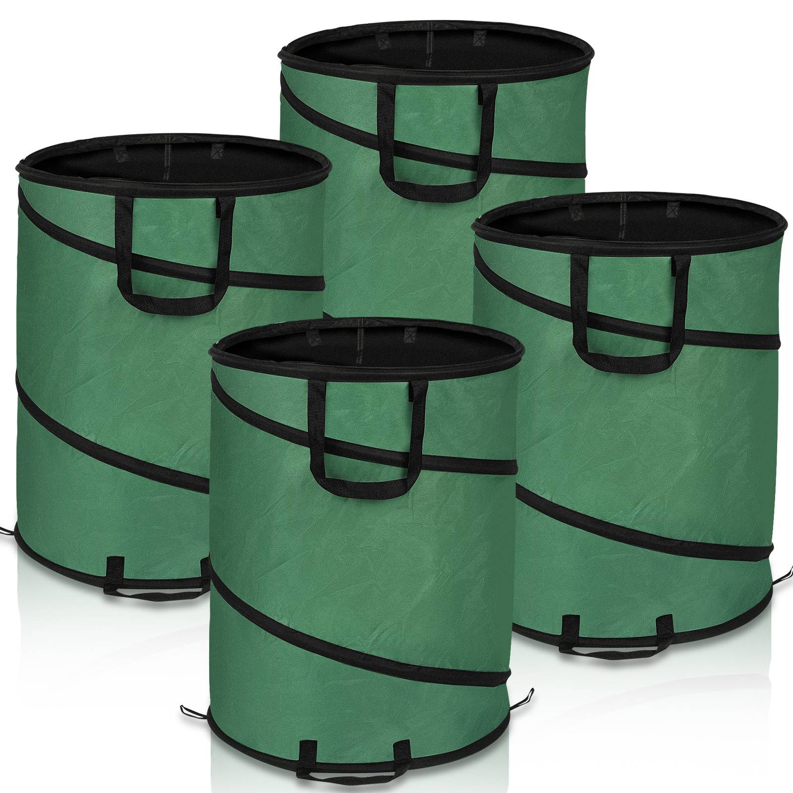 4X Gartensack 170L Pop Up Laubsack Gartenabfallsack XXL Garten Tasche Rasensack mit Griffen Reißfest Wiederverwendbar