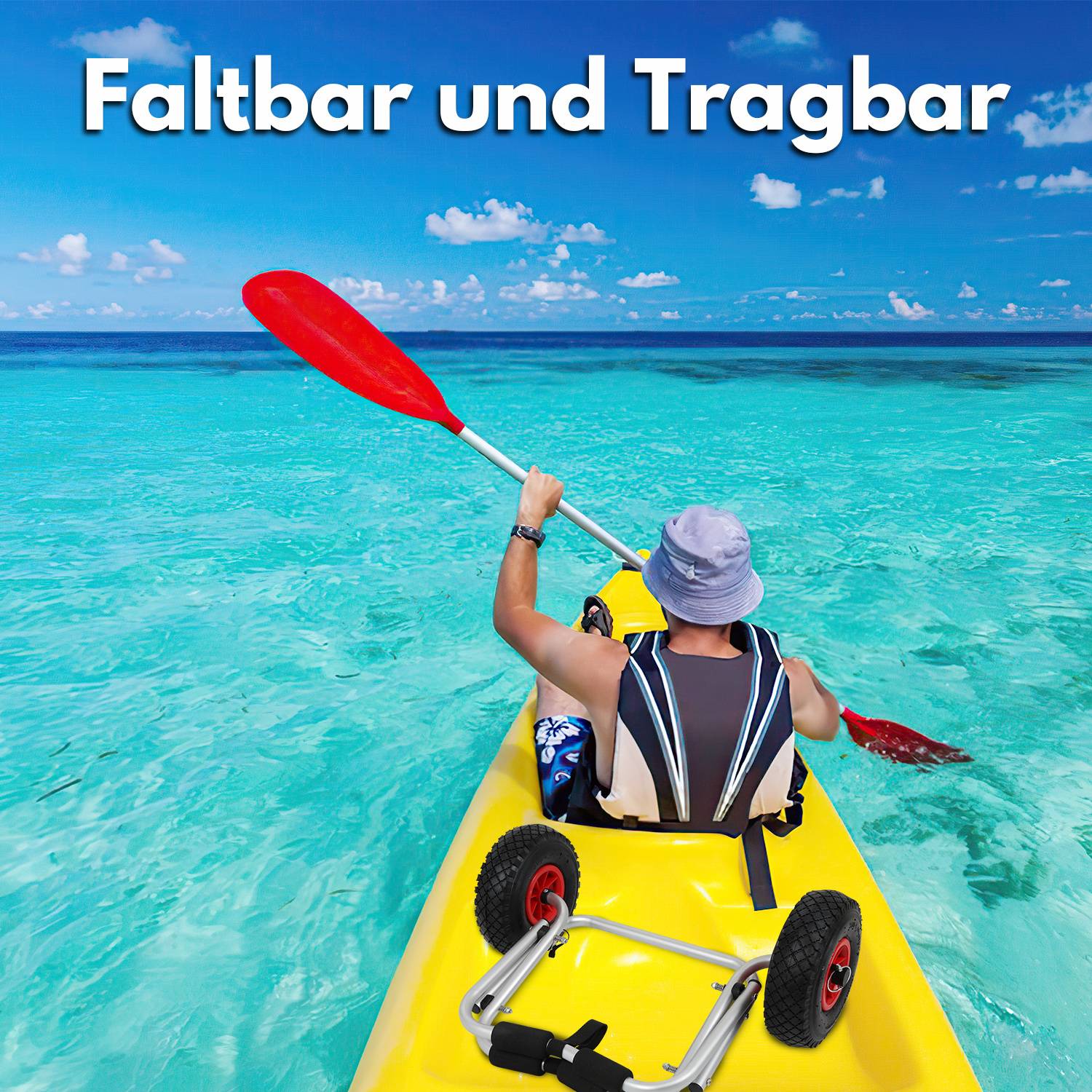 2x Kajakwagen Bootswagen Kajak Kajak-Wagen Kajak-Transport-Wagen faltbar 80kg