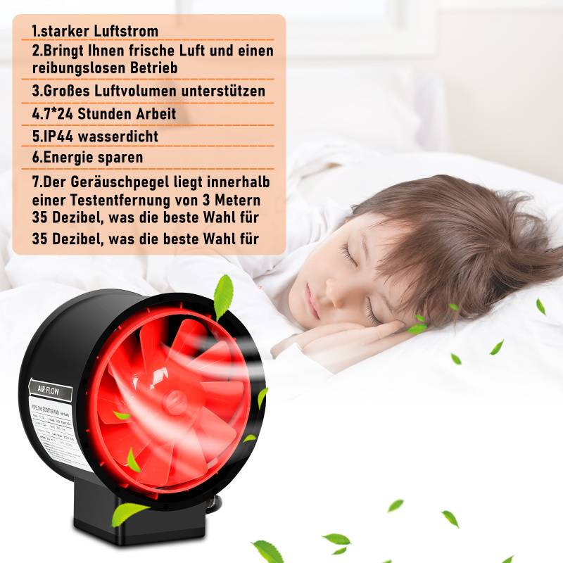 Rohrventilator 150mm Bad-Lüfter mit Fernbedienung Lüfter Leise Wandlüfter Abluftventilator Bad-Ventilator