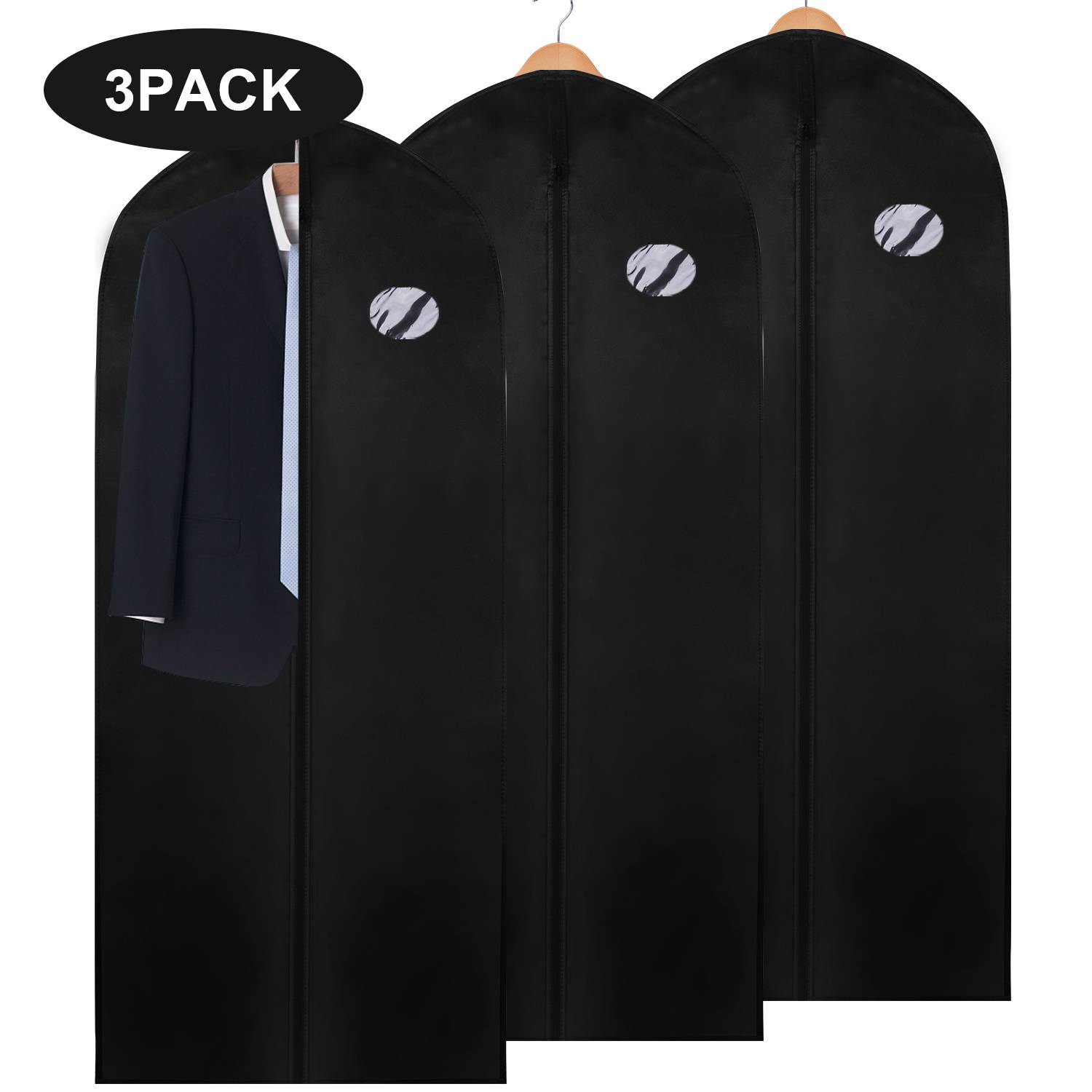 Kleidersack 3er 150x60cm Schutzhülle Kleiderhülle mit einem Griff schwarz Schuhsack
