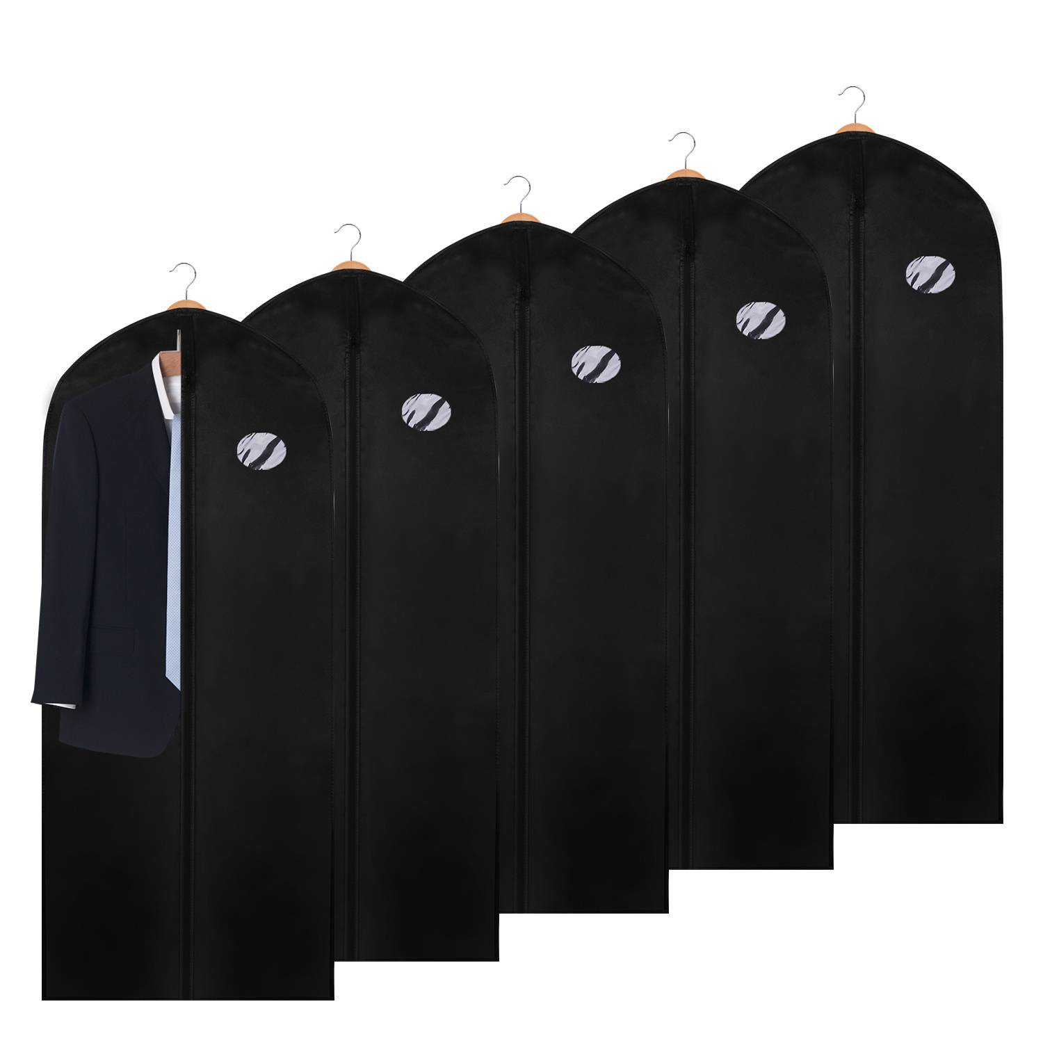 Kleidersack 5er 150x60cm Schutzhülle Kleiderhülle mit einem Griff schwarz Schuhsack