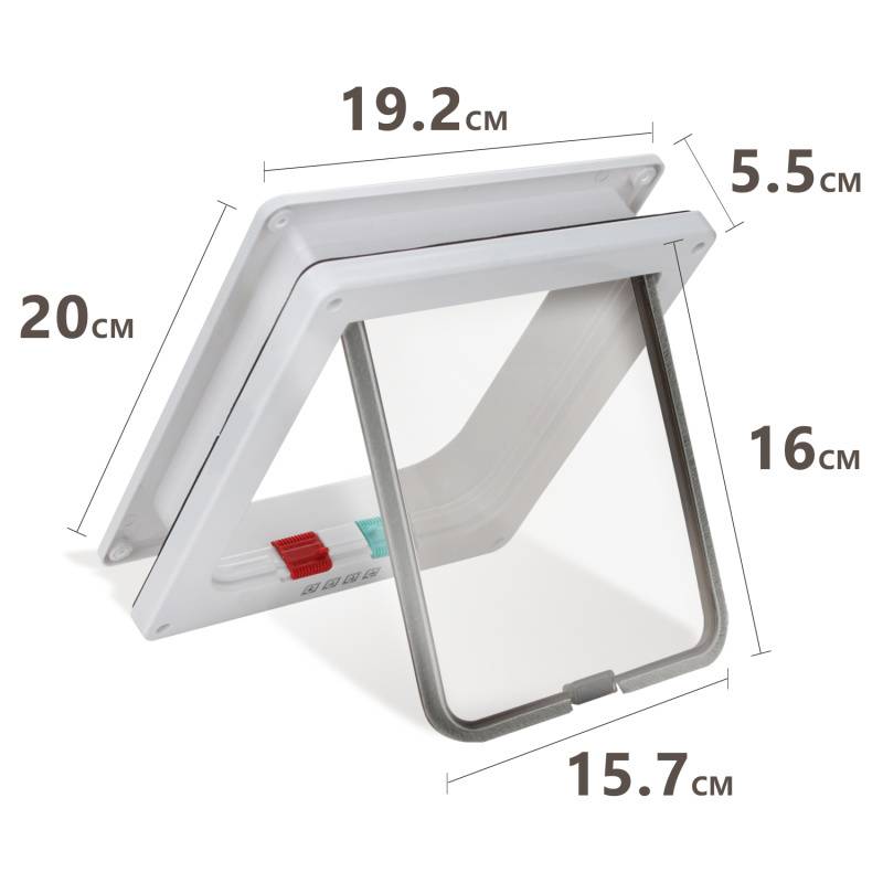 Katzenklappe Eingangskontrolle System Hundeklappe Cat Door 4-Wege ABS 19.2*20cm
