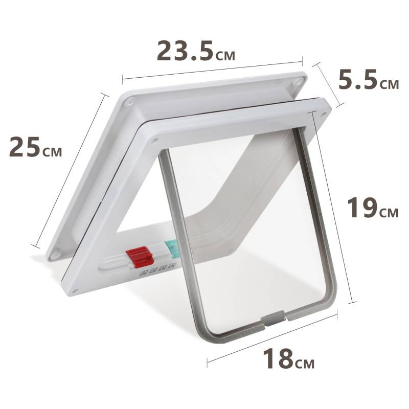 Katzenklappe Eingangskontrolle System Hundeklappe Cat Door 4-Wege ABS 23.5*25cm