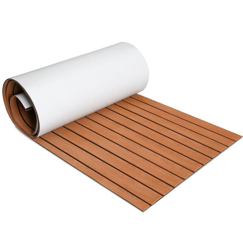 Bodenbelag Matte Teak Decking Marine Boot Bodenbelag Eva-Schaum Anti-Rutsch, für Boote Yacht Marine Bodenbelag ,1pcs 240x90cm Streifen (Braun)