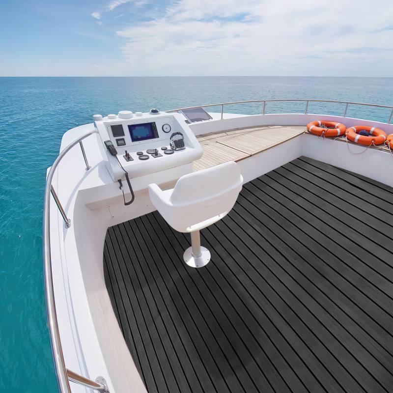 Bodenbelag Matte Teak Decking Marine Boot Bodenbelag Eva-Schaum Anti-Rutsch, für Boote Yacht Marine Bodenbelag ,1pcs 240x90cm Streifen (Dunkelgrau)