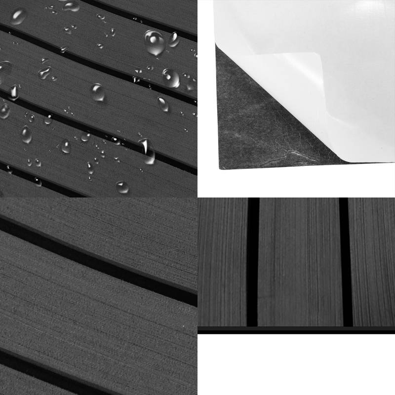 Bodenbelag Matte Teak Decking Marine Boot Bodenbelag Eva-Schaum Anti-Rutsch, für Boote Yacht Marine Bodenbelag ,1pcs 240x90cm Streifen (Dunkelgrau)