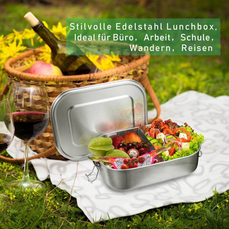 1400ml Brotdose ohne Plastik BPA frei brotdose edelstahl Edelstahl Lunchbox