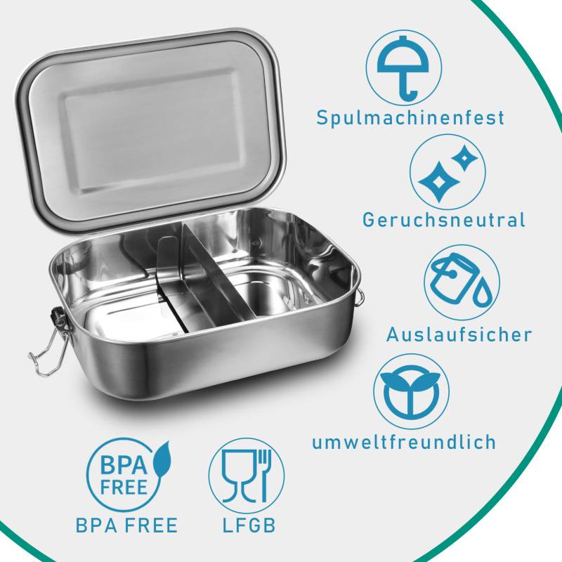 1400ml Brotdose ohne Plastik BPA frei brotdose edelstahl Edelstahl Lunchbox