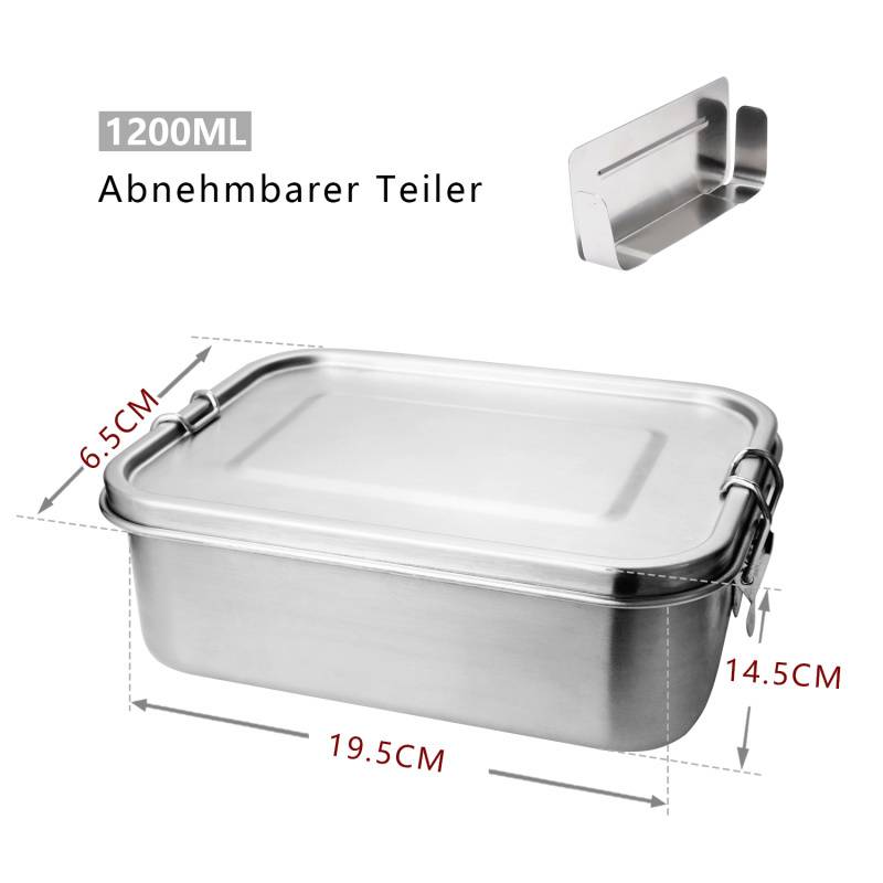 1200ml Brotdose ohne Plastik BPA frei brotdose edelstahl Edelstahl Lunchbox