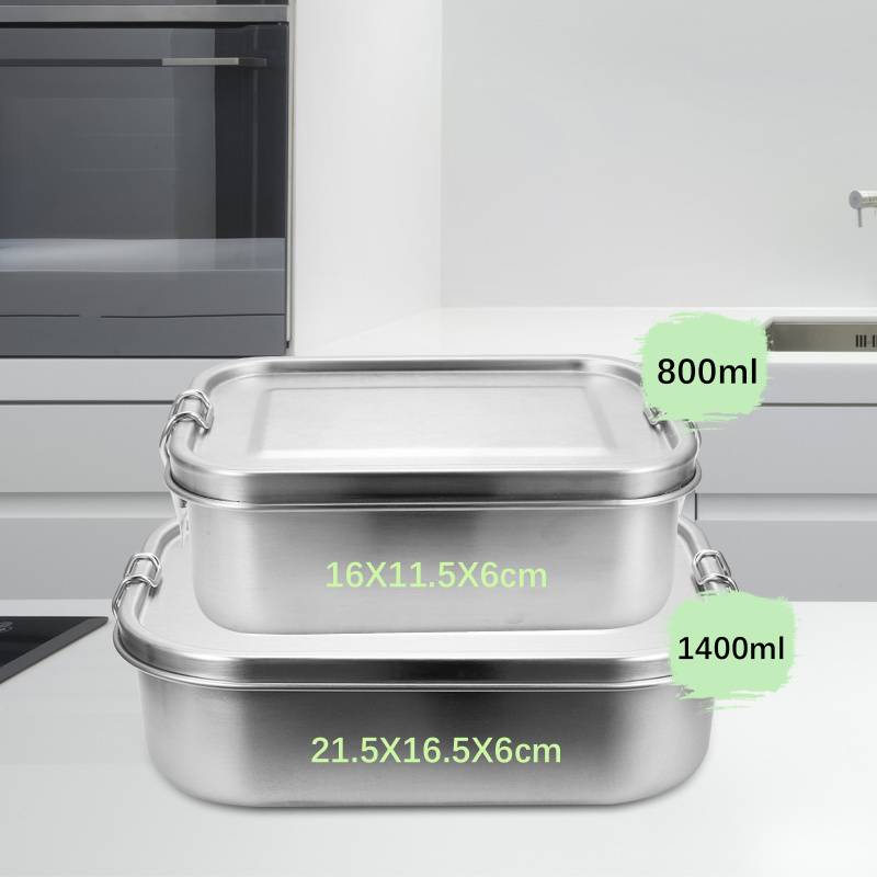800+1400ml Brotdose ohne Plastik BPA frei brotdose edelstahl Edelstahl Lunchbox