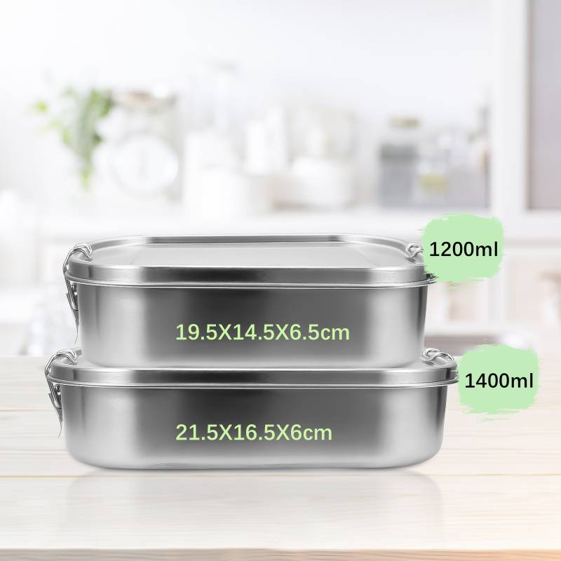 1200+1400ml Brotdose ohne Plastik BPA frei brotdose edelstahl Edelstahl Lunchbox