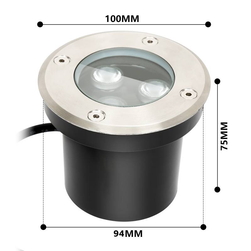 2x 3W Bodenleuchte IP67 LED Leuchte Bodeneinbaustrahler Bodenstrahler Boden Warmweiß