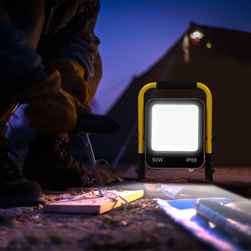 LED Baustrahler Fluter stativ Arbeitsleuchte 6000K LED Fluter Arbeitsscheinwerfer IP66 50W