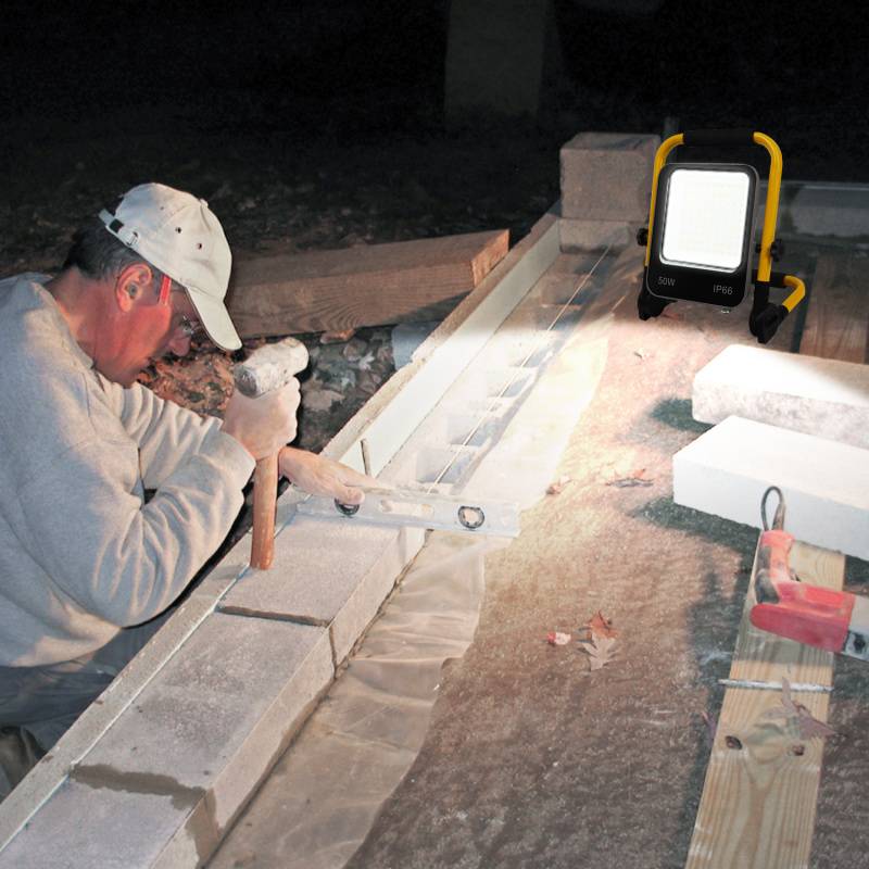 LED Baustrahler Fluter stativ Arbeitsleuchte 6000K LED Fluter Arbeitsscheinwerfer IP66 50W