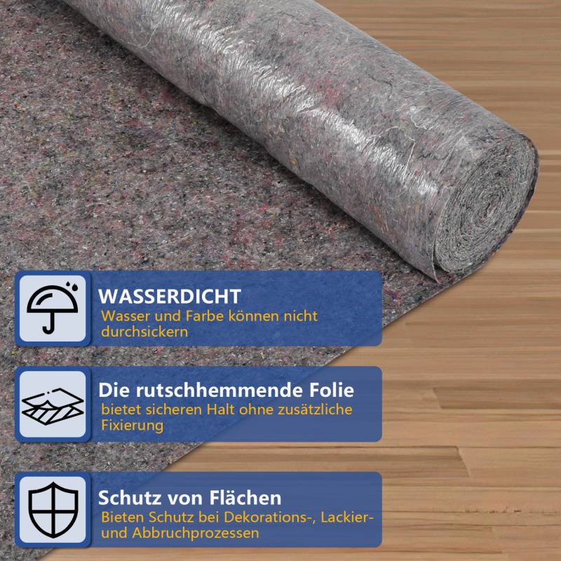 Malervlies 1x50m Abdeckvlies Schutzvlies Abdeckflies Gewicht 220g/㎡ PE-Folie