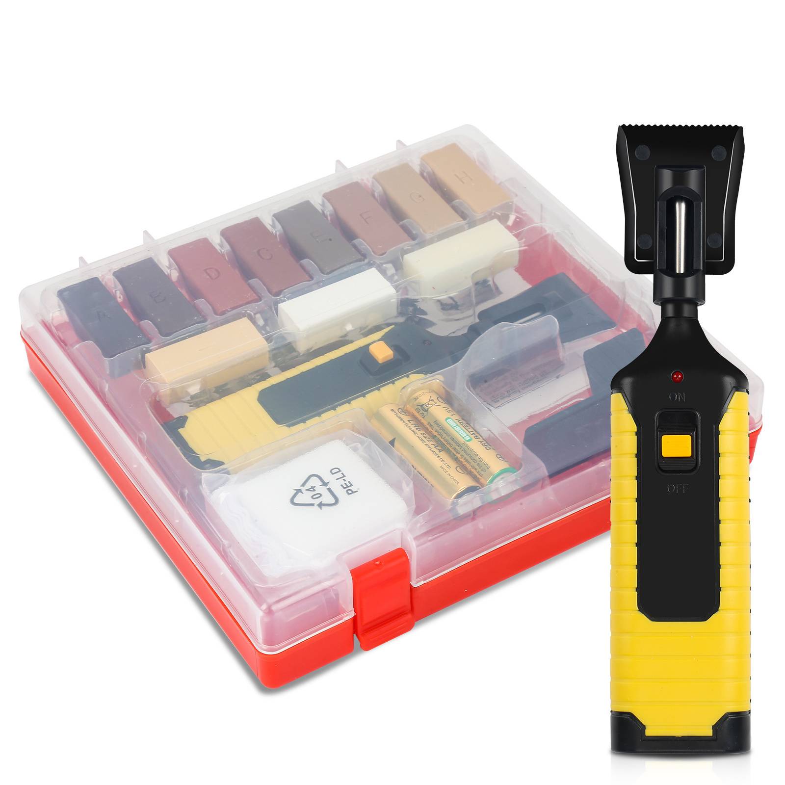 Holz Reparatur und Fliesen Set 17-teilig - 11 versch. Farbtöne - Wachs Reparatur Set für Fliesen Kacheln & Steingut Oberflächen reparieren und Holz